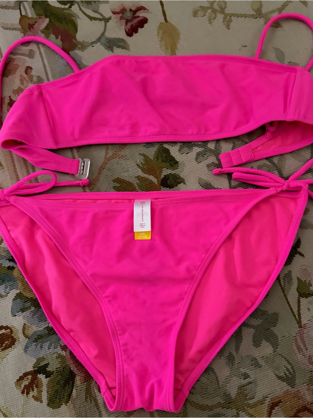 Stunning Bright Fuchsia Bikini Bathing Suit Top & Bottom Set